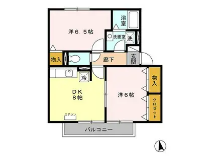 FIND BIRDIE A(2DK/2階)の間取り写真