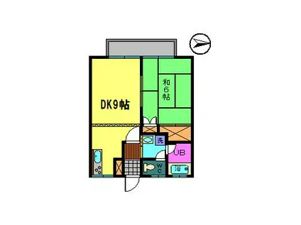 太陽ハイツ(1DK/2階)の間取り写真