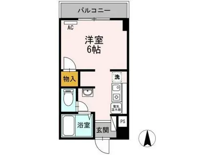 ベルメゾン新見(ワンルーム/2階)の間取り写真