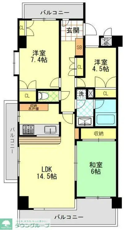 シェリーヒルズ横浜 9階階 間取り