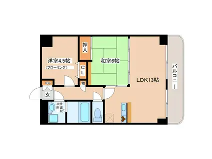 PRIERII(2LDK/7階)の間取り写真