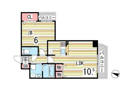 プレサンス三宮フラワーロード(1LDK/3階)の間取り写真