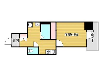 ファーストフィオーレ九条II(1K/15階)の間取り写真