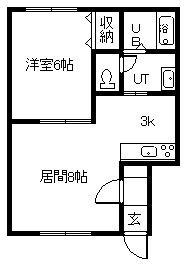 ヴァンクレールA(1LDK/1階)の間取り写真