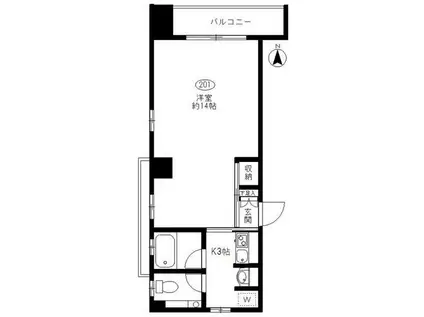 K・Tビル(1K/2階)の間取り写真