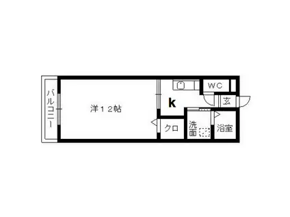 ルミエール・メイ(1K/2階)の間取り写真