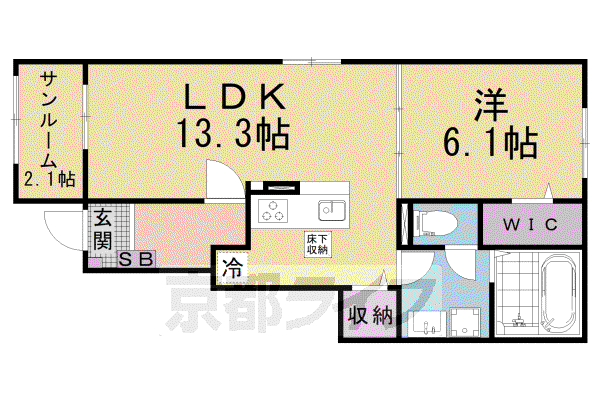 ベラーノ I(1LDK/1階)の間取り写真
