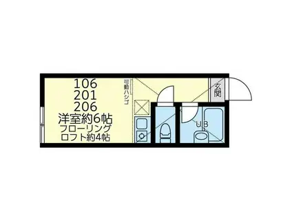ユナイト黄金町リッチフィールド(ワンルーム/1階)の間取り写真