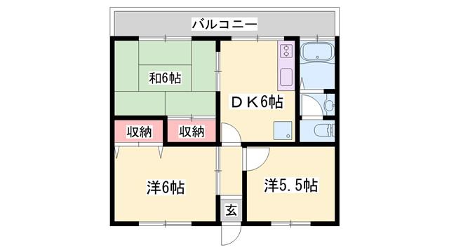 ウインズ土山(3DK/3階)の間取り写真