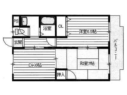 マンションサエイ(2DK/2階)の間取り写真