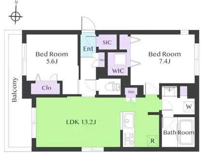 ハウス洗足ウエスト(2LDK/3階)の間取り写真