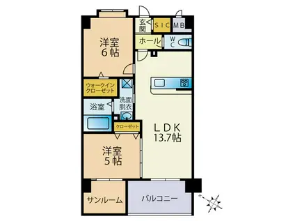 ETERUNO(2SLDK/3階)の間取り写真