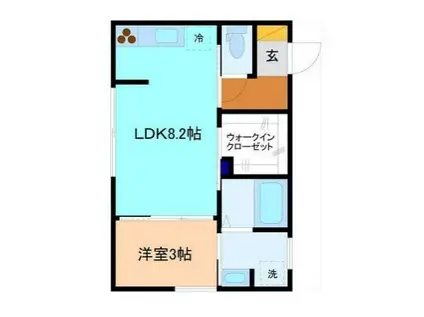 BIOS(1LDK/1階)の間取り写真