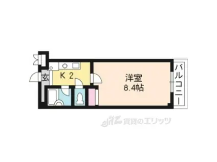 グランブルー(1K/4階)の間取り写真