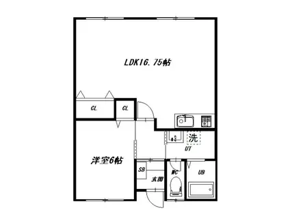 コーポアベール(1LDK/1階)の間取り写真