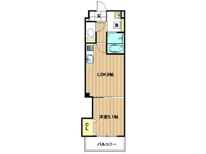 クリエオーレ横沼町(1LDK/3階)の間取り写真