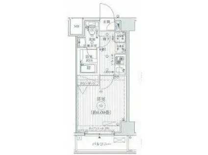 リライア東京イーストレジテンス(1K/1階)の間取り写真