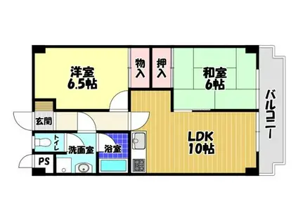 リビオ金剛(2LDK/2階)の間取り写真