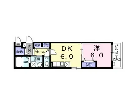 ラ・ルーチェ(1DK/1階)の間取り写真