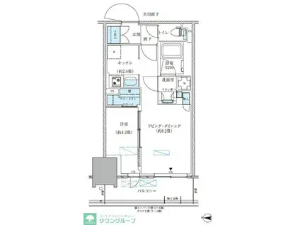 パークアクシス西大島コンフォートスクエア(1LDK/11階)の間取り写真