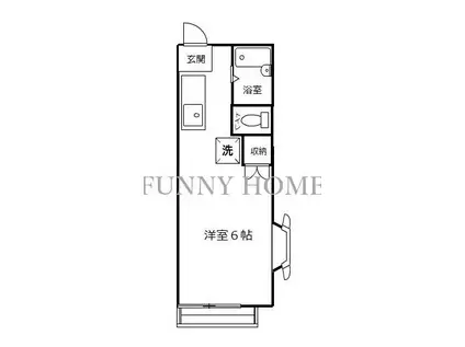 ファミールセイスイ(ワンルーム/2階)の間取り写真