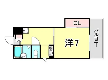 ハイツ本山南(1K/3階)の間取り写真