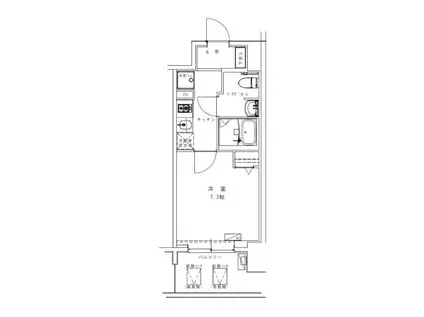 ジェノヴィア浅草VII(1K/6階)の間取り写真