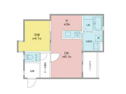 VILLA桜山(1LDK/2階)の間取り写真