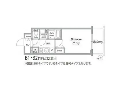 アドバンス大阪バレンシア(1K/4階)の間取り写真