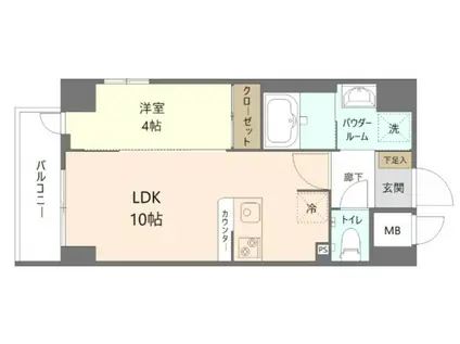 ヨコハマシギョウビル(1LDK/8階)の間取り写真