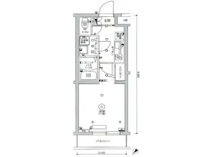 スカイコートパレス駒沢大学II(1K/2階)の間取り写真