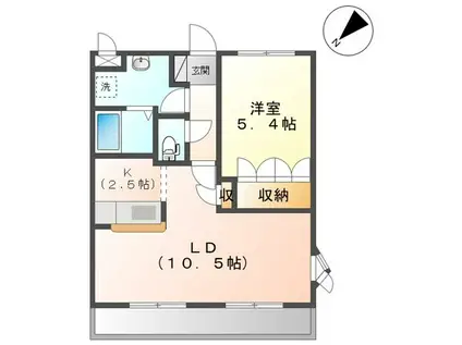 グランデールII(1LDK/2階)の間取り写真