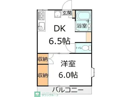 さつきコーポ(1DK/1階)の間取り写真