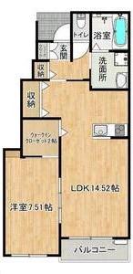 AFC RESIDENCE 海老島(1LDK/1階)の間取り写真
