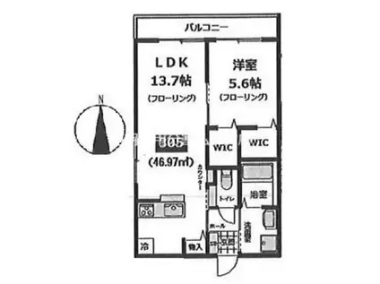 ビバグランデ桃林(1LDK/3階)の間取り写真