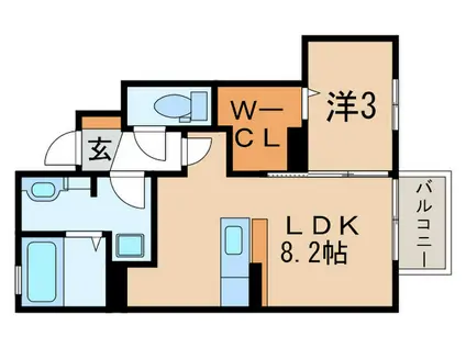 ローズハイツナナ(1LDK/1階)の間取り写真