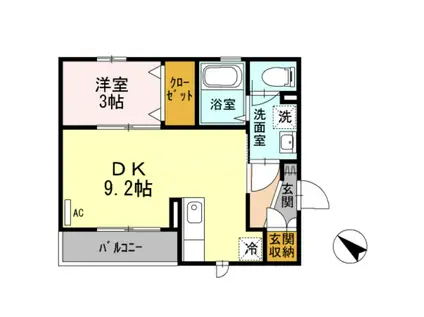 エトワール(1LDK/2階)の間取り写真