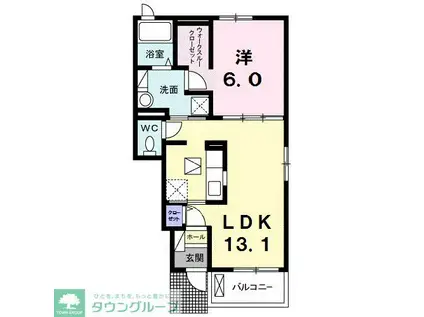 フレンドリー優II(1LDK/1階)の間取り写真