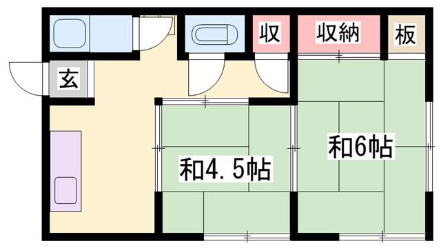 光栄荘(2K/1階)の間取り写真