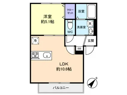 REGARO前原SHIKI(1LDK/3階)の間取り写真