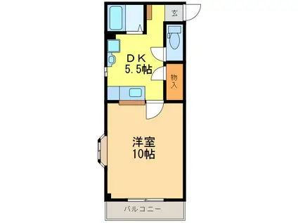 アバンティ(1DK/2階)の間取り写真