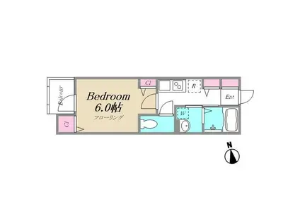 プレジール品川大井(1K/2階)の間取り写真