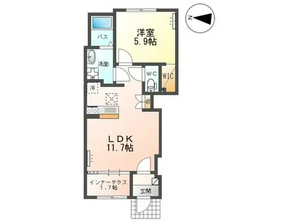 CONSOLAR(1LDK/1階)の間取り写真