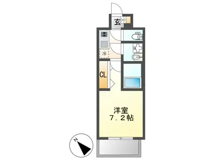 S-RESIDENCE浅間町駅前AXIAL(1K/7階)の間取り写真