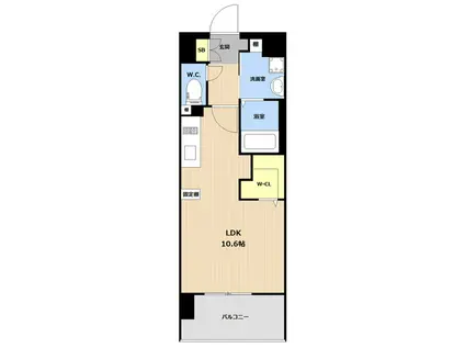 LIBTH空港通(ワンルーム/9階)の間取り写真