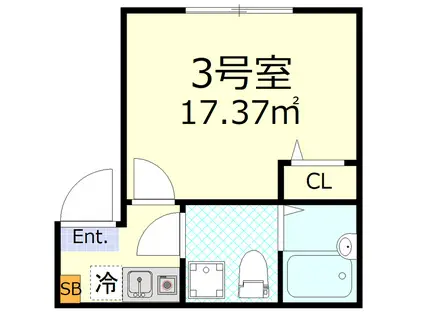 GRIP新小岩(1K/1階)の間取り写真