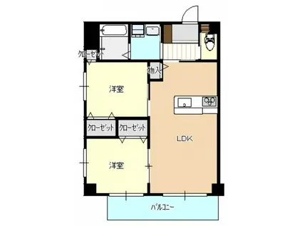 SK舟入(2LDK/6階)の間取り写真