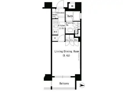 パークアクシス浜松町(1K/5階)の間取り写真