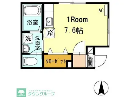 ルミエール(ワンルーム/1階)の間取り写真