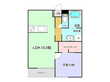 グランディール下町(1LDK/1階)の間取り写真